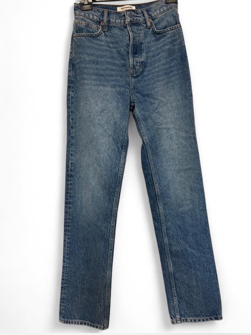 Reformation Cynthia Blue Straight-Leg Jeans